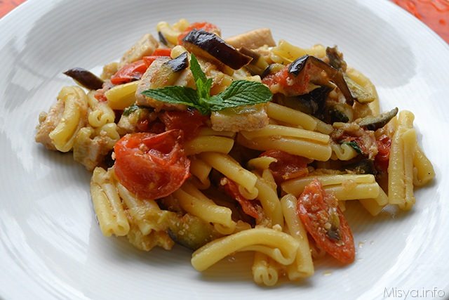 Pasta pesce spada e melanzane