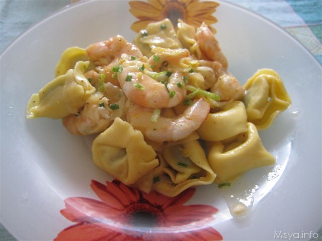 Tortelli gamberi e agrumi