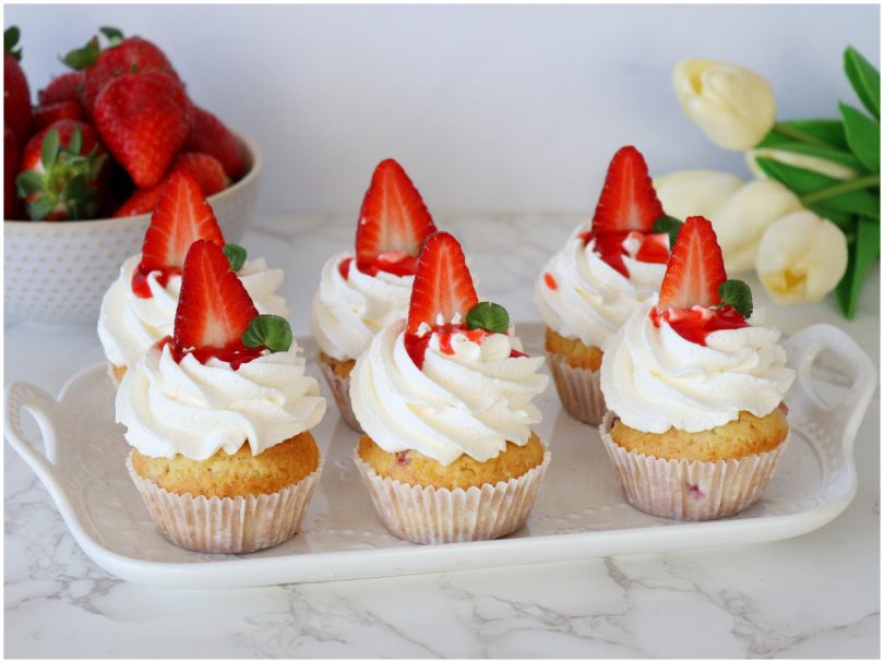 Cupcakes panna e fragole