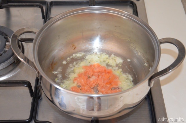 scalogno e salmone