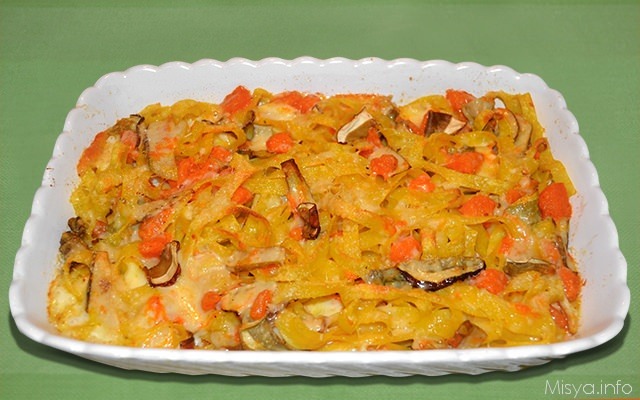 Tagliatelle con zucca e porcini