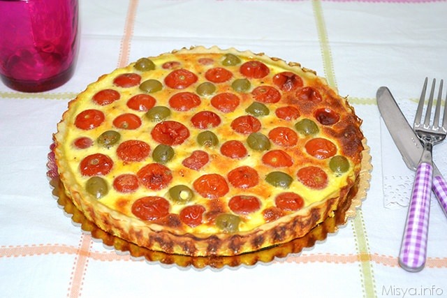 Quiche salata ai pomodorini e olive