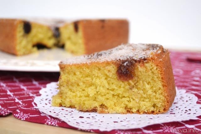 Torta cocco e amarene fetta