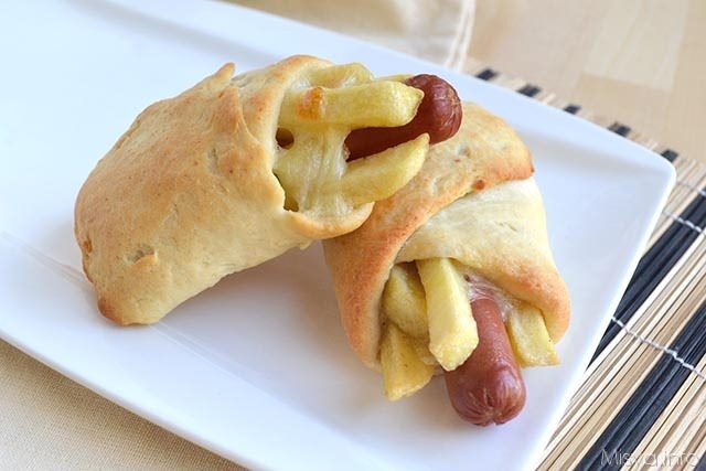 Fagottini con wurstel e patatine