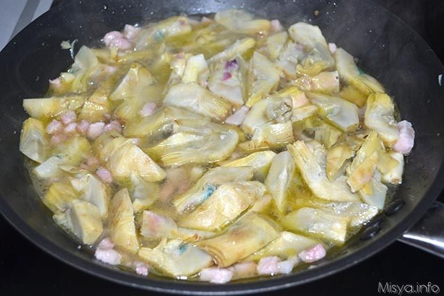 Carbonara di carciofi 4