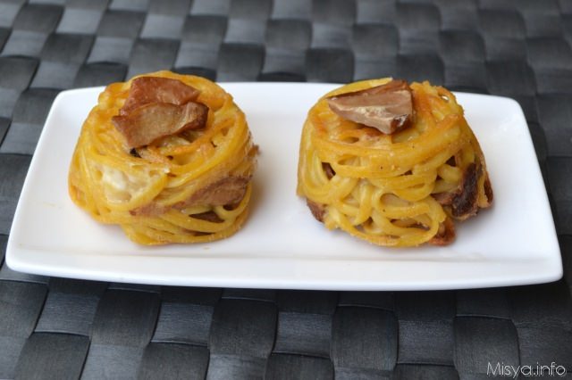 Timballini di tagliolini ai porcini
