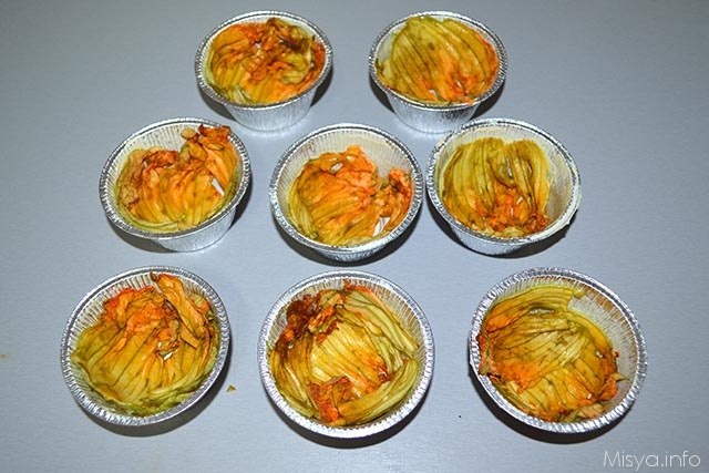 Timballini di riso con zucca e fiori di zucchina 6