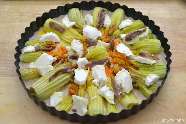 Tortino con fiori di zucca 7