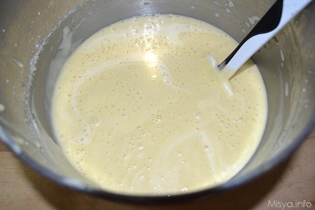 5 mescolare il composto per la torta biondina