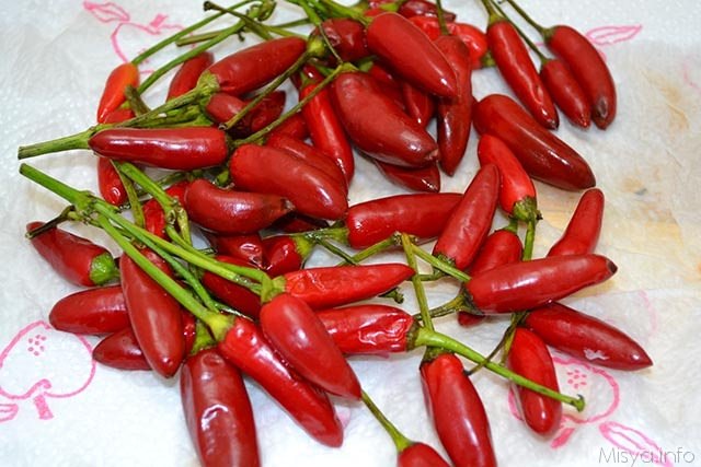 1 lavare e asciugare i peperoncini
