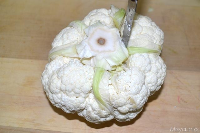1 tagliare il cavolo