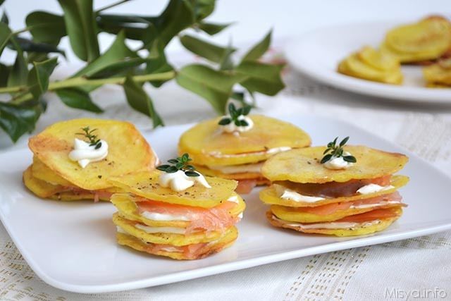 Millefoglie di patate e salmone