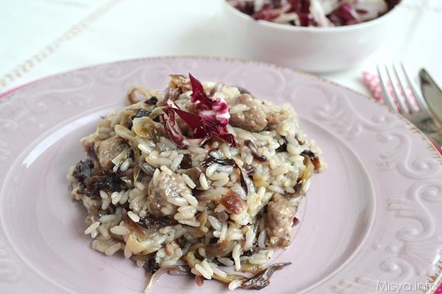 Risotto radicchio e salsiccia