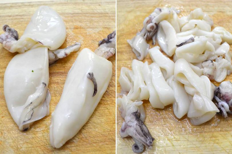 tagliare calamari