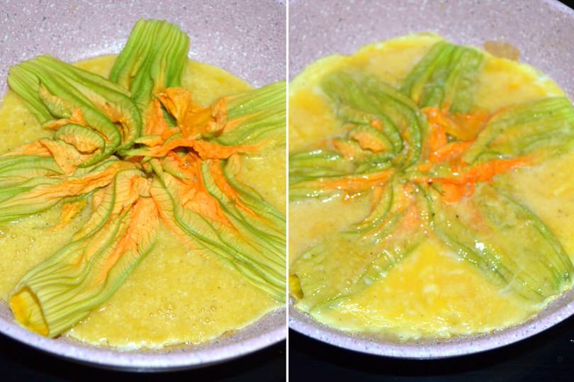 4 aggiungere fiori di zucca