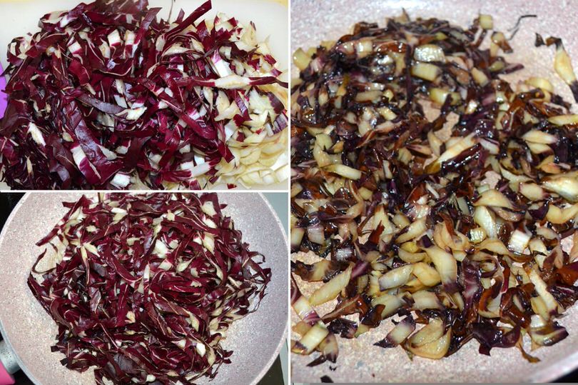 1 tagliare e cuocere radicchio