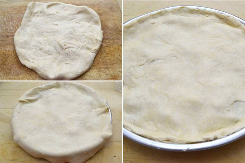 6 coprire con disco di impasto