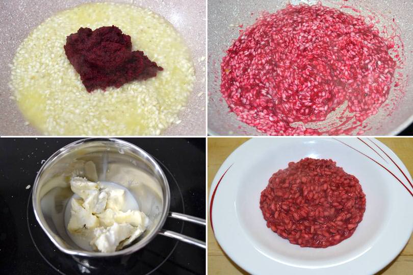 4 aggiungere barbabietola e gorgonzola
