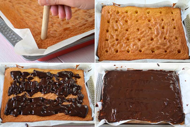 6 bucare e ricoprire con cioccolato