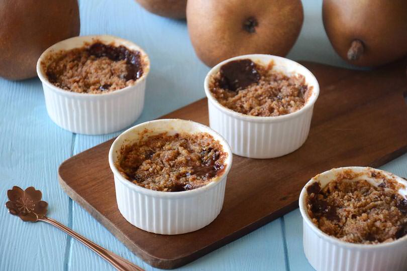 crumble di pere e cioccolato