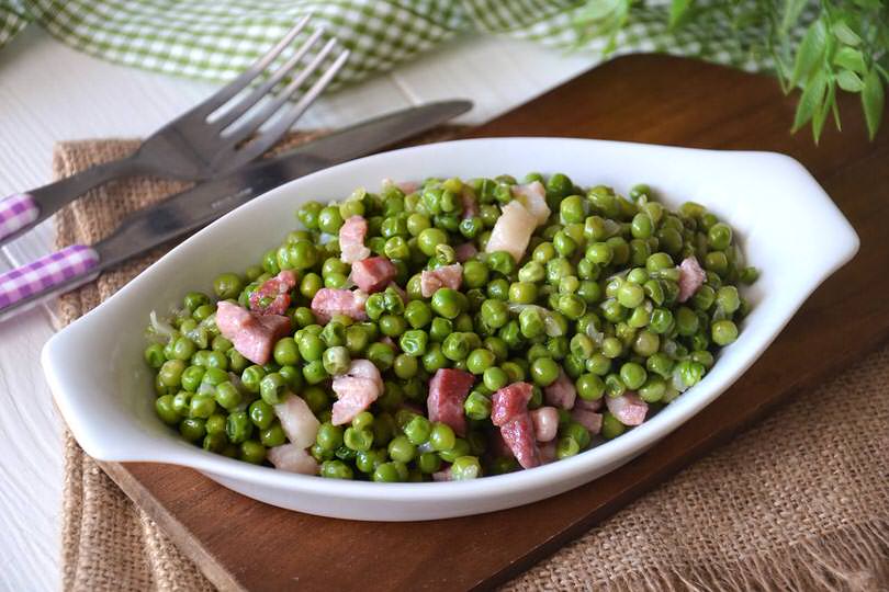 Piselli con pancetta