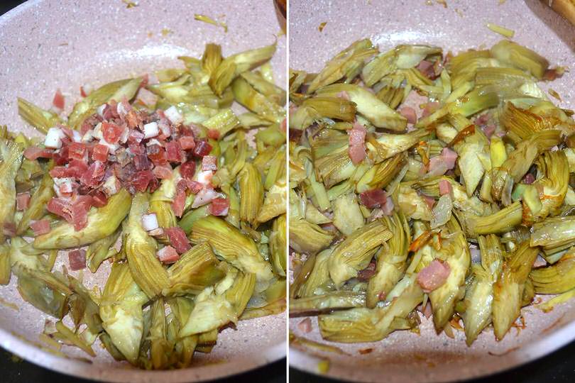 4 aggiungere pancetta