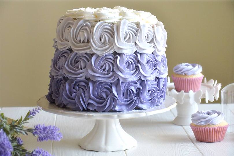 Purple rose cake