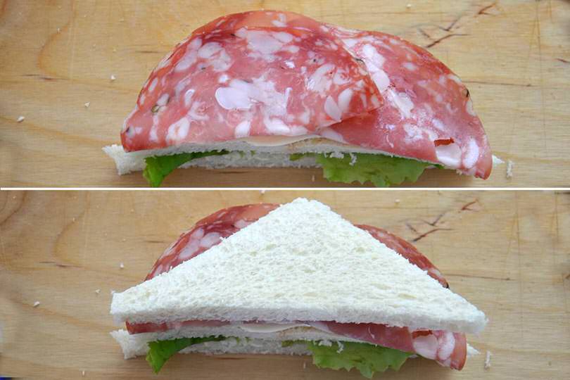 2 aggiungere salame