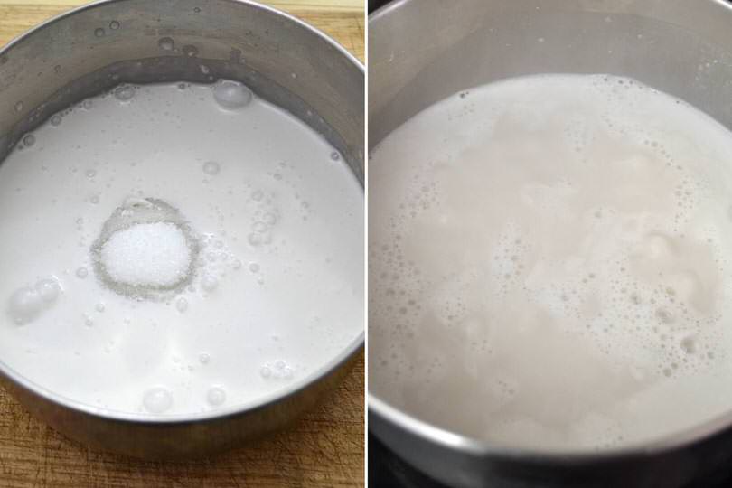 2 latte di cocco e zucchero