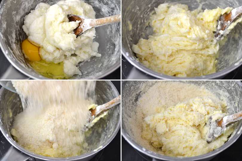 3 aggiungere uova e formaggio
