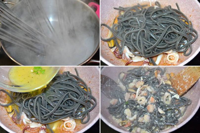 5 cuocere pasta e mantecare