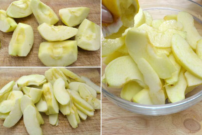 1 mele con succo di limone