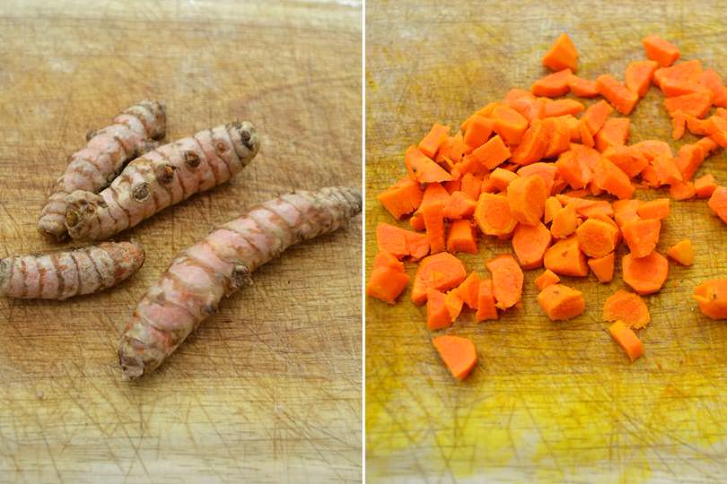 1 tagliare curcuma