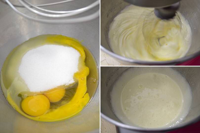 1 montare uova e zucchero