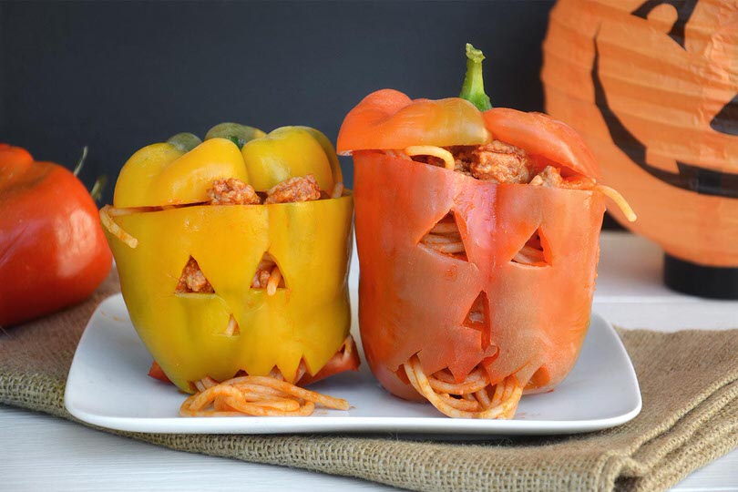 Peperoni ripieni di halloween