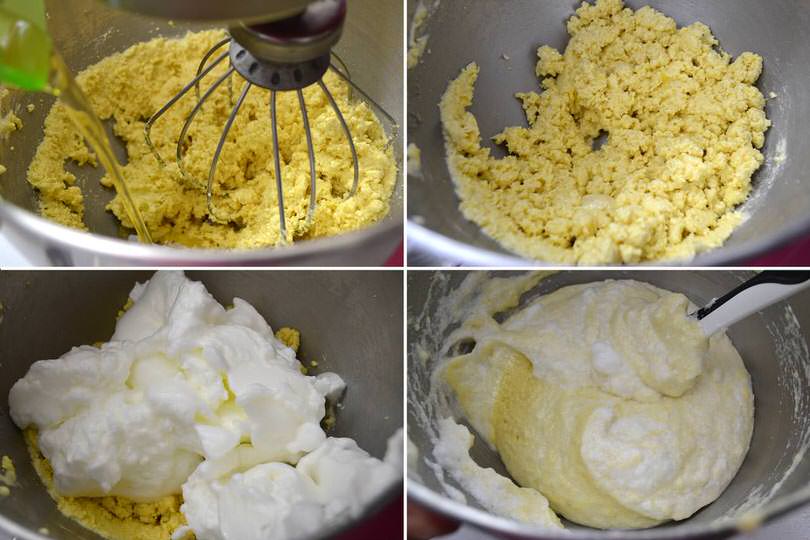 3 aggiungere olio e albumi