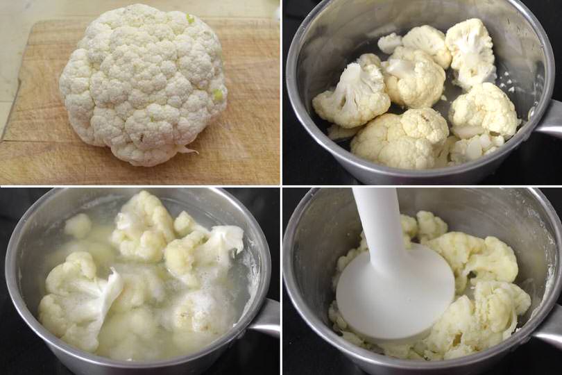 1 cuocere e frullare cavolfiore
