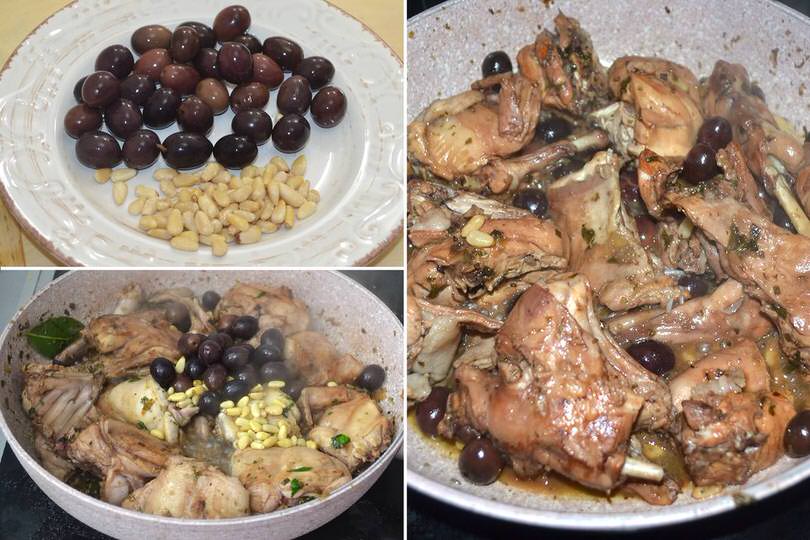 3 aggiungere pinoli e olive