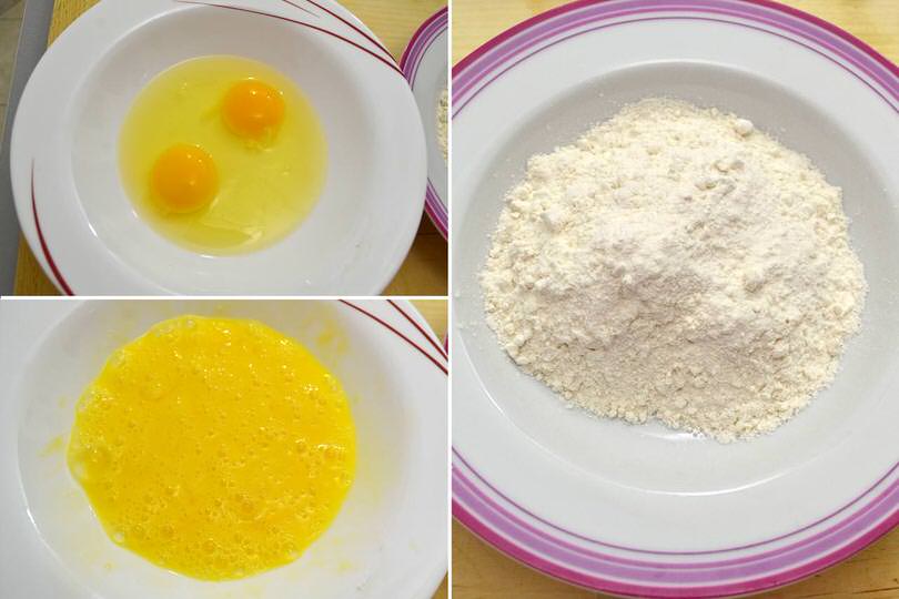 4 preparare uova e farina