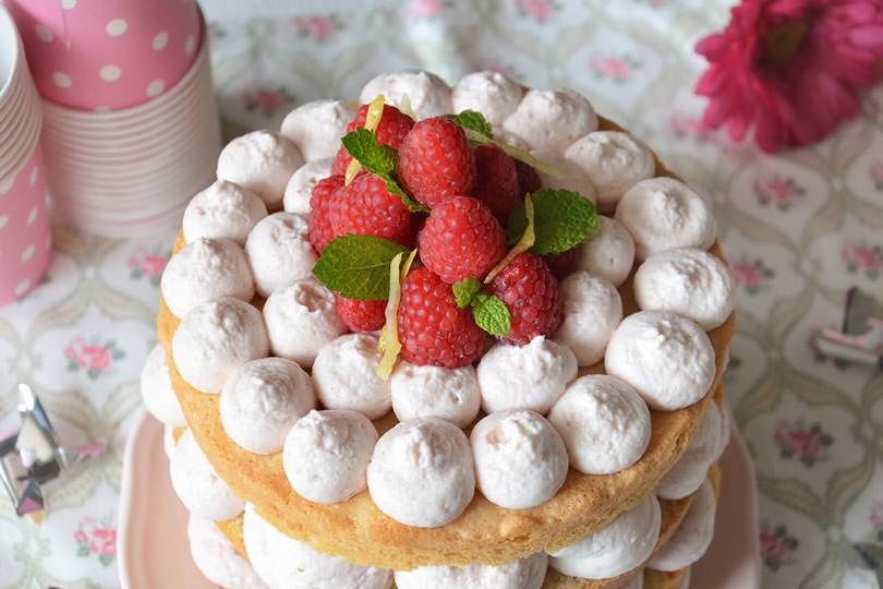 Torta lamponi limone