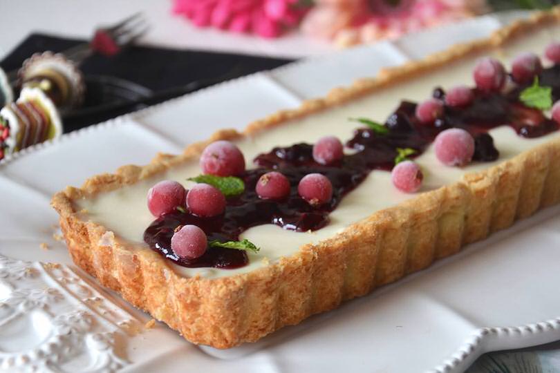 Crostata con panna cotta