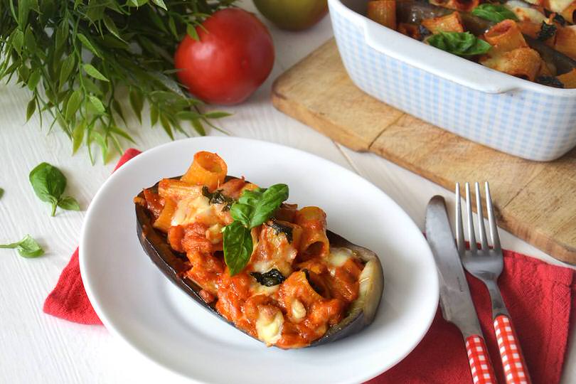 Melanzane ripiene di pasta