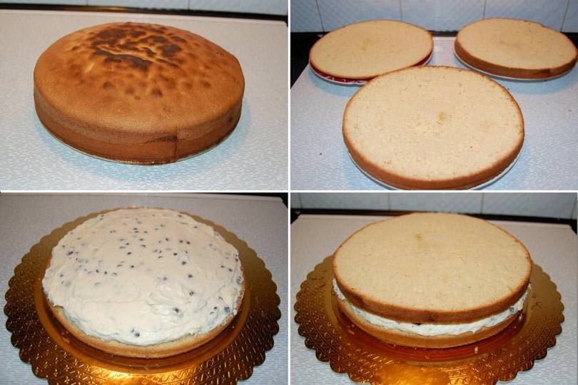 4 tagliare torta e farcire