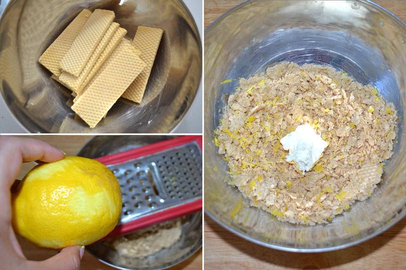 1 wafer e buccia limone
