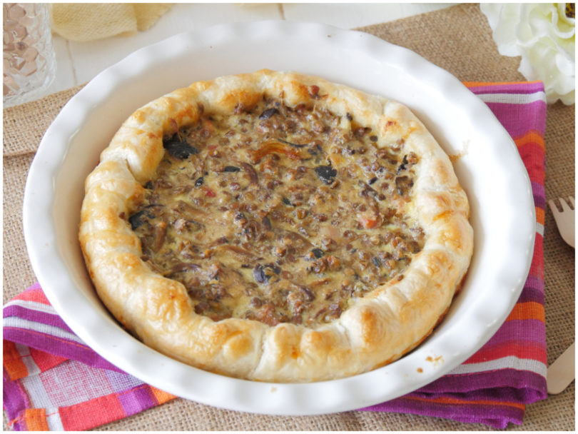 Torta salata lenticchie e funghi