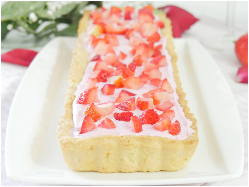 Crostata alle fragole e prosecco