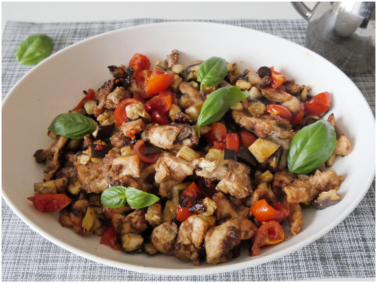 Petto di pollo alle melanzane