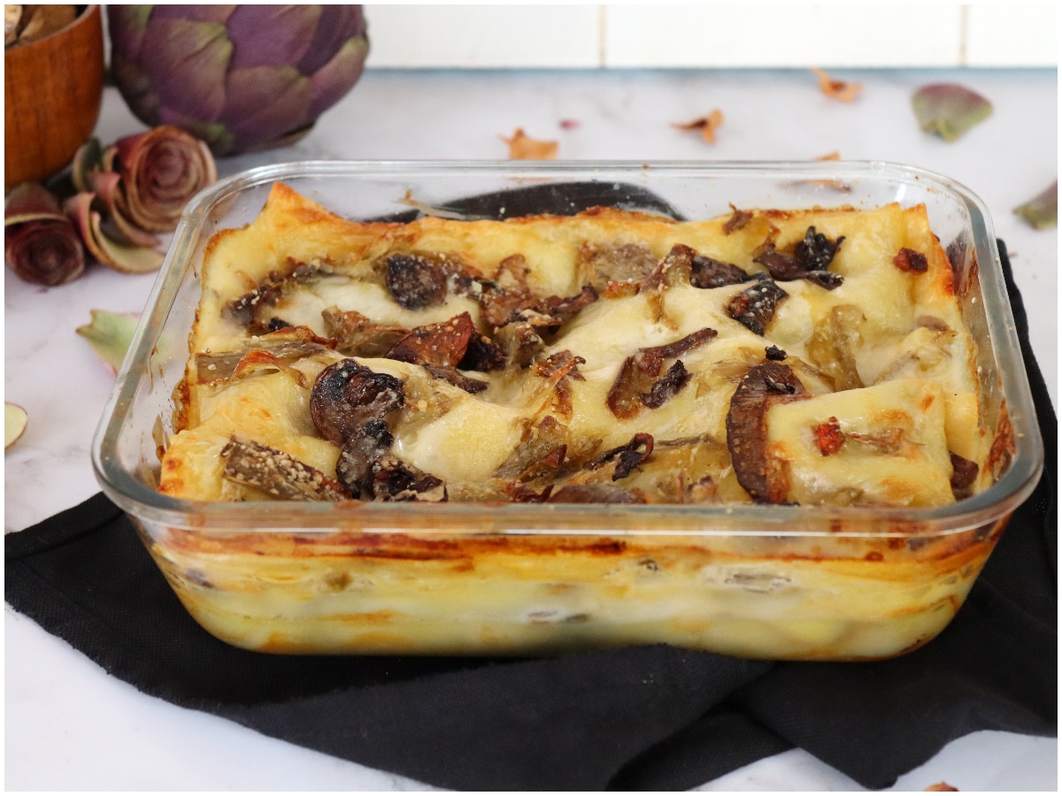 Lasagne carciofi e funghi