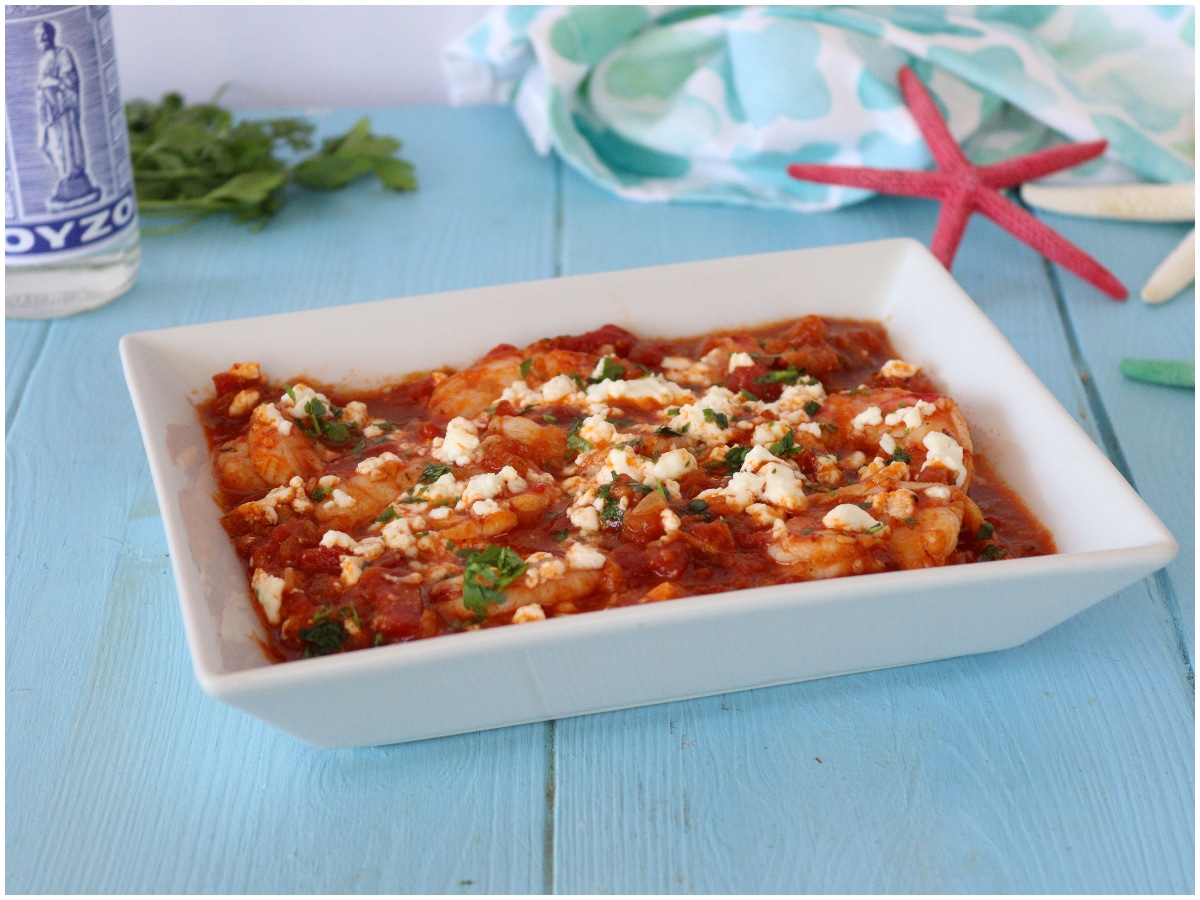 Gamberi saganaki