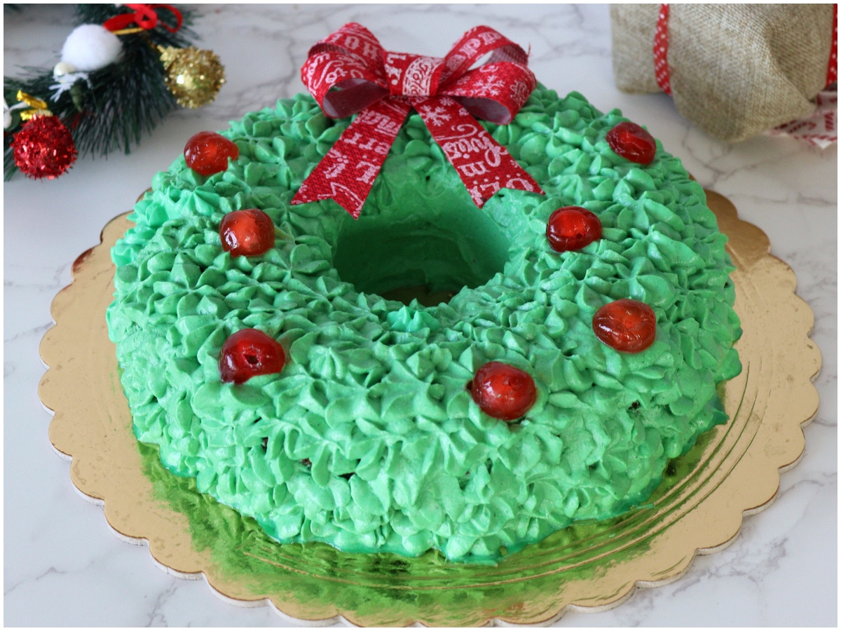 Torta ghirlanda di Natale